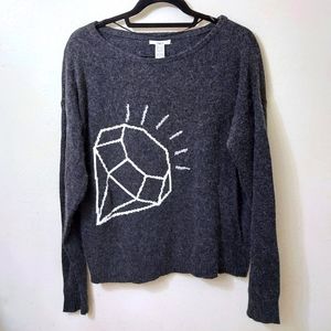 Bar III Crewneck Pullover Sweater Large Charcoal Gray